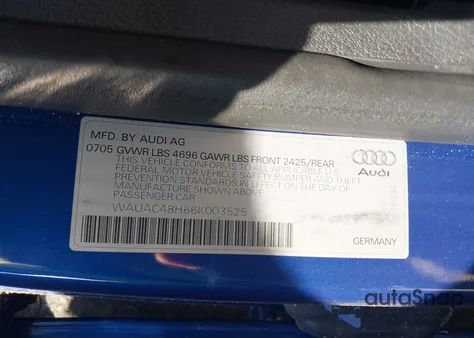 2006 Audi A4 1.8T from USA, damaged, VIN WAUAC48H66K003525
